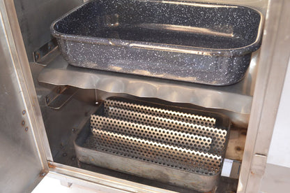 Bőrönd smoker, hordozható füstölő, rozsdamentes acél