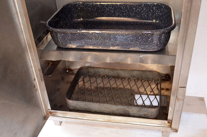 Bőrönd smoker, hordozható füstölő, rozsdamentes acél