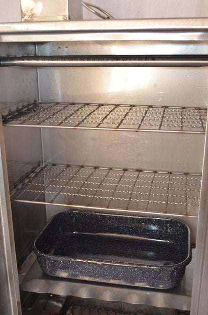 Bőrönd smoker, hordozható füstölő, rozsdamentes acél
