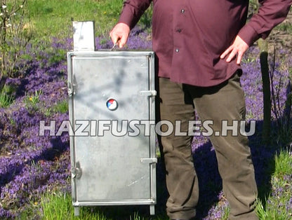 Bőrönd smoker, hordozható füstölő, rozsdamentes acél