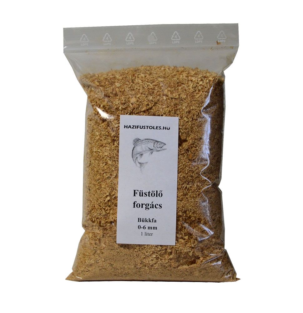 Bükkfa forgács füstöléshez,  füstölő forgács 0-6 mm