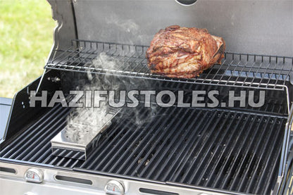 Füstölő doboz, smoker box , rozsdamentes acél